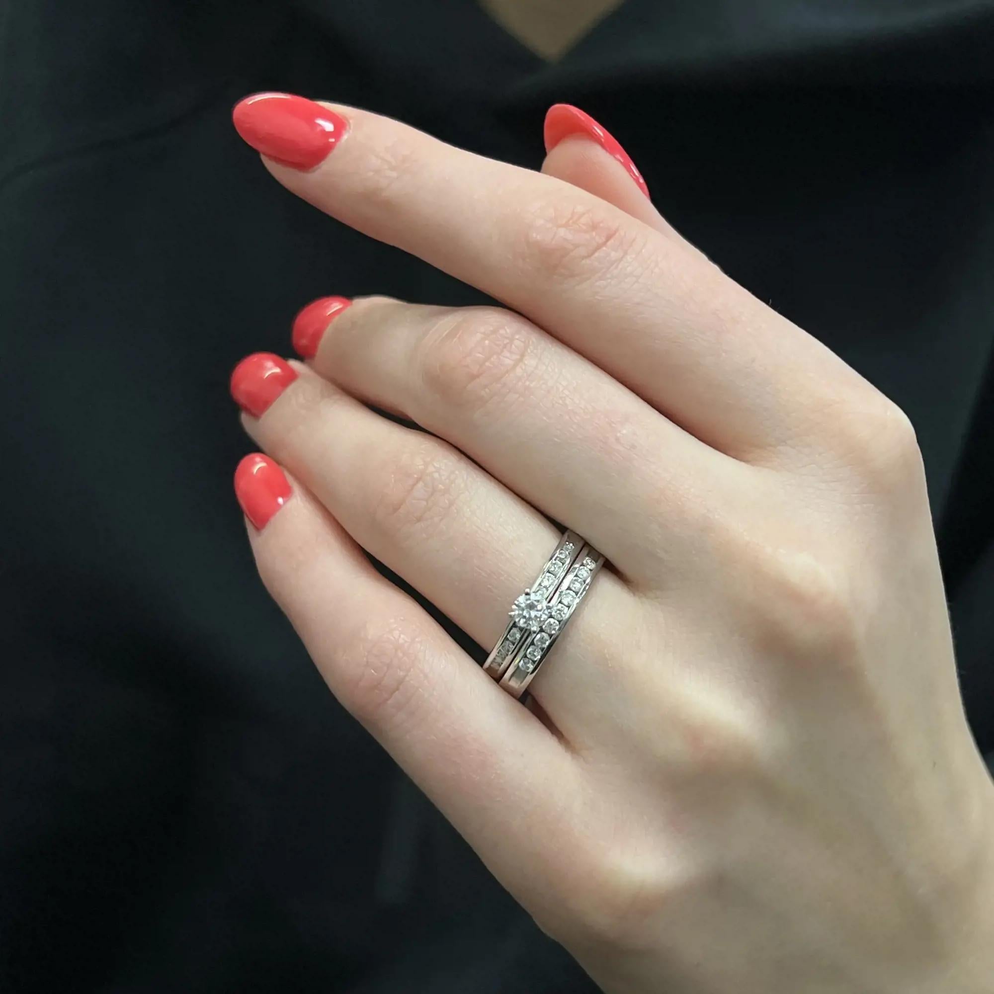Women's Rachel Koen 0.95cttw Round Cut Diamond Engagement Ring Set Platinum For Sale