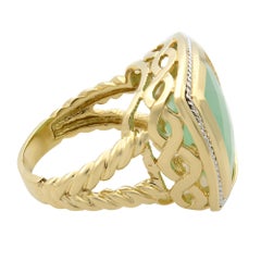 Rachel Koen 10.00Cttw Jade Ladies Cocktail Ring 14K Yellow Gold
