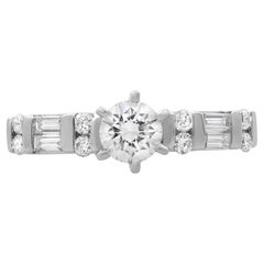 Rachel Koen 1.00Cttw Diamond Engagement Ring 14K White Gold Size 6.25