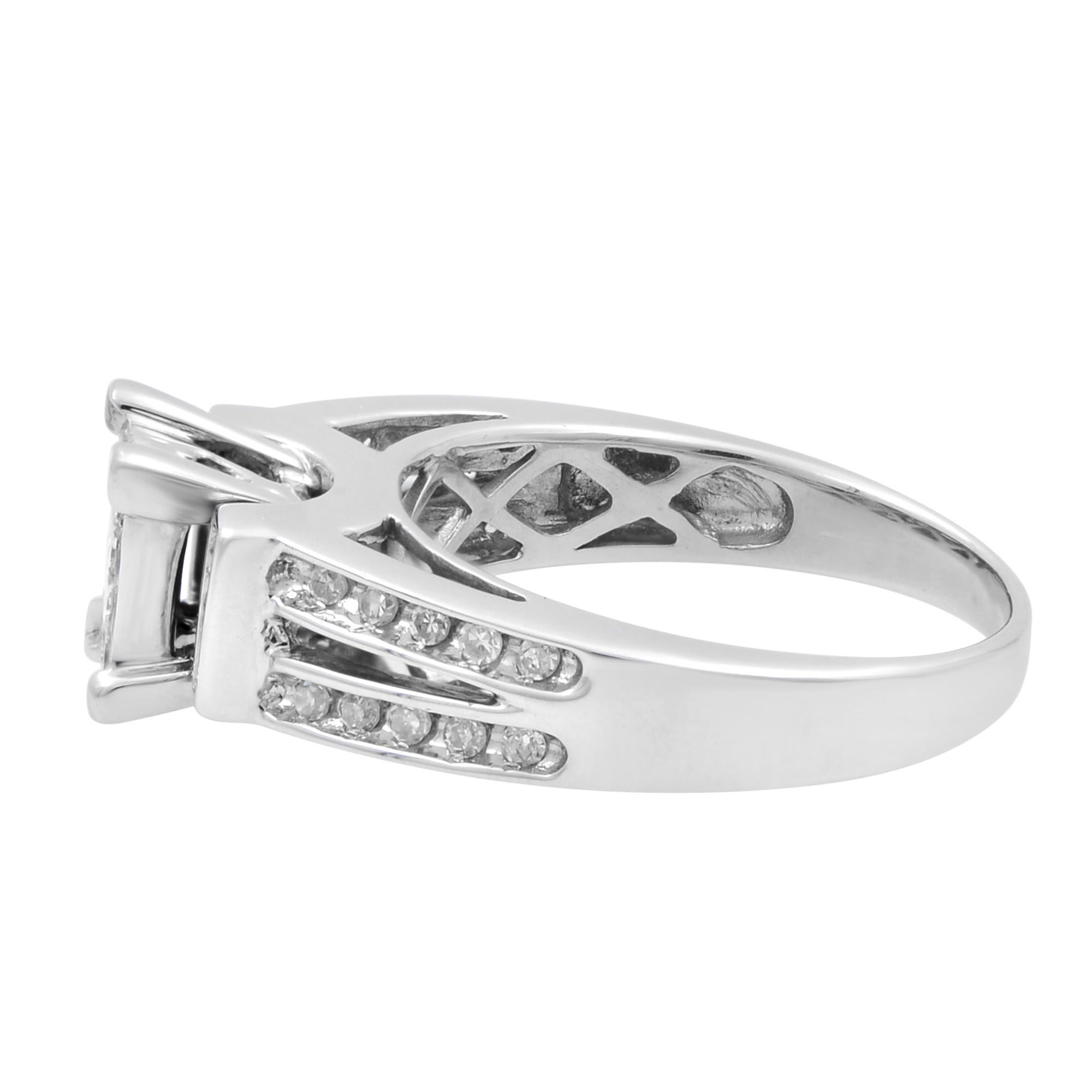 Women's Rachel Koen 1.00ctw Princess Cut Diamond Engagement Ring 14K White Gold For Sale