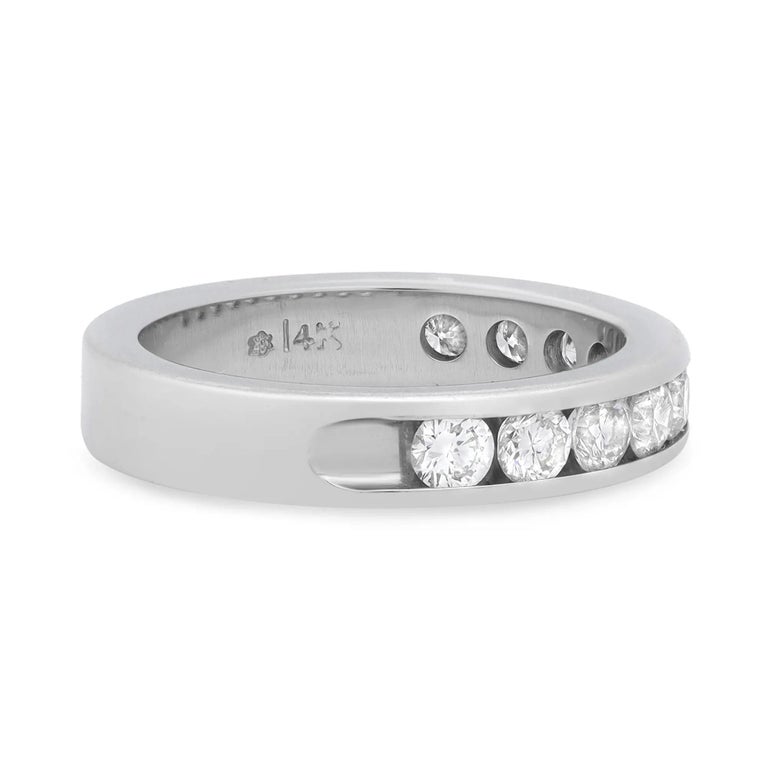 Rachel Koen 1.02cttw Round Cut Diamond Wedding Band Ring 14K White Gold
