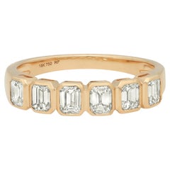 Rachel Koen 1.04Cttw Emerald Cut Bezel Diamond Ring 18K Yellow Gold Size 6.5