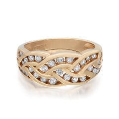 Rachel Koen 1,05 Gesamtkaratgewicht Rundschliff Diamant-Ring 14K Gelbgold