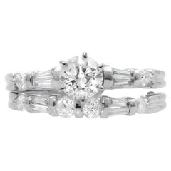 Rachel Koen 1.25Cttw Diamond Engagement Ring Set 14K White Gold Size 8