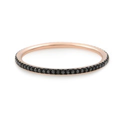 Rachel Koen 14 Karat Gold Tiny Black Diamond Eternity Micro Pave Band 0.20 Carat