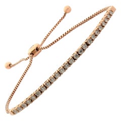 Rachel Koen 14 Karat Rose Gold Diamond Slider Bracelet 0.52 Carat