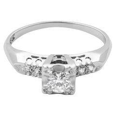 Rachel Koen Bague de fiançailles en or blanc 14 carats avec diamants de 0,25 carat