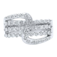 Rachel Koen Diamant Damen Ring 14K Weißgold 0,75 Cttw Größe 7,5