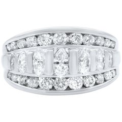 Rachel Koen 14 Karat White Gold Diamond Ladies Ring 1.50 Carat