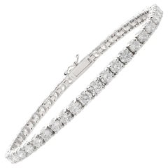 Rachel Koen 14 Karat White Gold Diamond Ladies Tennis Bracelet 8.49 Carat