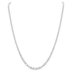 Rachel Koen 14 Karat White Gold Diamond Rivera Necklace 7.57 Carat