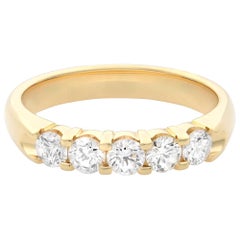 Rachel Koen 14 Karat Yellow Gold Diamond Ladies Wedding Band 0.50 Carat