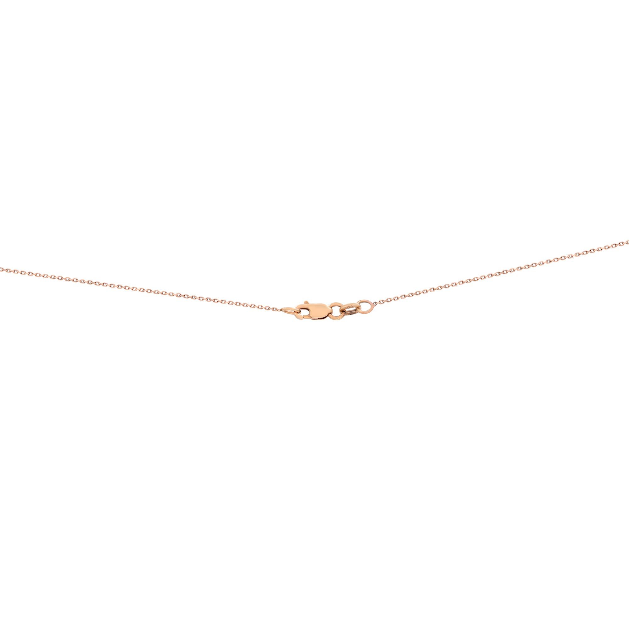 Modern Rachel Koen 14K Rose Gold Diamond Ladies Side-Way Cross Necklace 0.28cttw For Sale