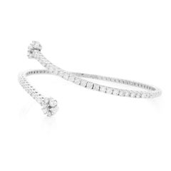 Rachel Koen 14K Tri Color Gold Diamond Ladies Bangle Bracelet 6.04cttw