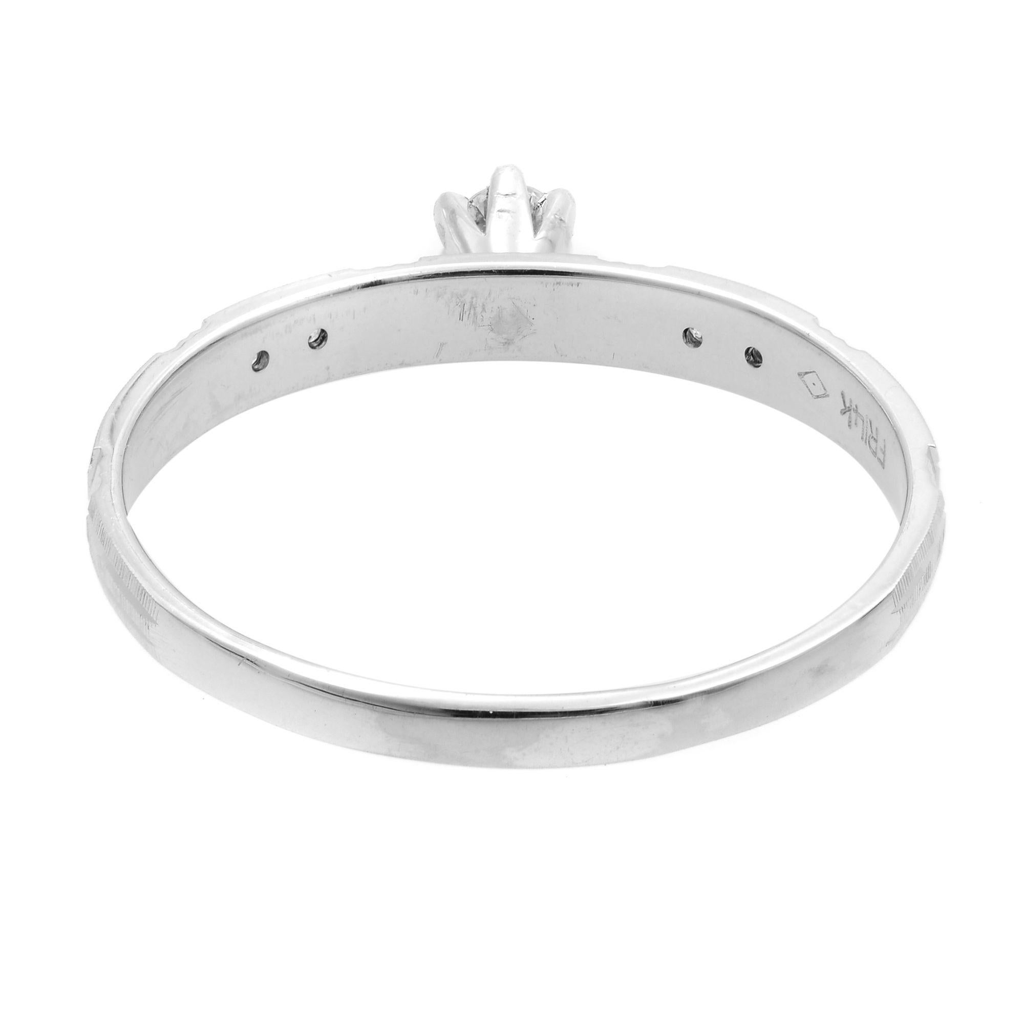 Rachel Koen 14 Karat White Gold Diamond Engagement Ring 0.15 Carat In New Condition In New York, NY