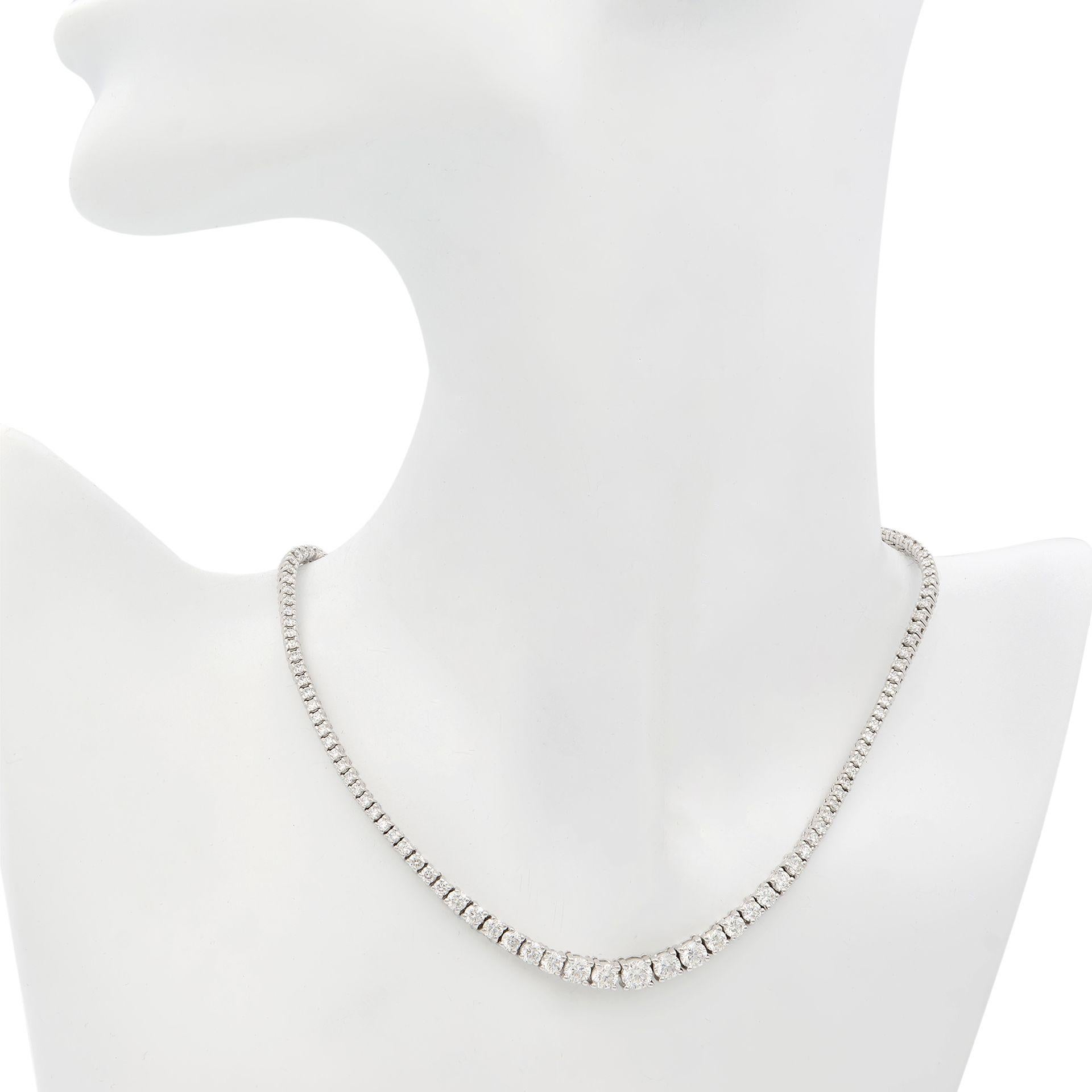 Women's Rachel Koen 14 Karat White Gold Diamond Rivera Necklace 7.57 Carat For Sale