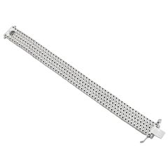 Rachel Koen 14K White Gold Thick Flexible Diamond Tennis Bracelet 27.80cttw