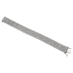 Rachel Koen 14K White Gold Thick Flexible Diamond Tennis Bracelet 27.80cttw