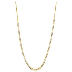 Rachel Koen 14k Yellow Gold Bolo Diamond Necklace 3.20cttw