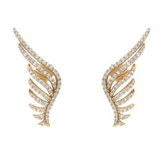 Rachel Koen Orecchini ad ala d'angelo in oro giallo 14K con diamanti 1,39cttw