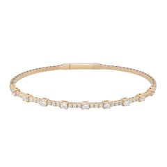 Rachel Koen Bracciale flessibile con diamanti taglio rotondo 1,51cttw in oro giallo 18 carati