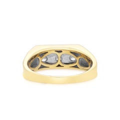 Rachel Koen 1,53 Gesamtgewicht Dreistein-Diamant-Herrenring 14K Gelbgold