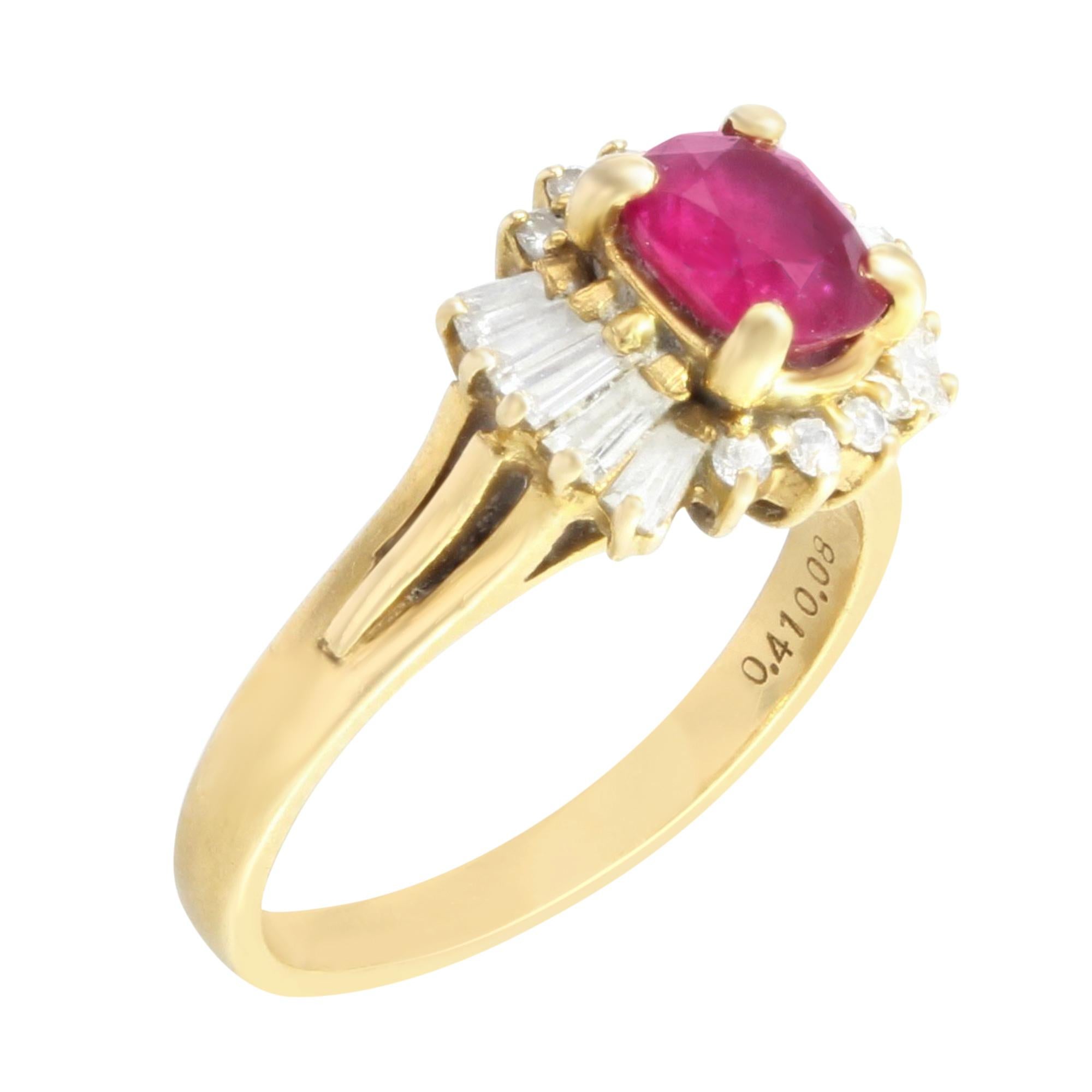 Rachel Koen 1.75ctw Rubies 0.50ctw Diamonds Ladies Jewelry Set 14K Yellow Gold For Sale 1