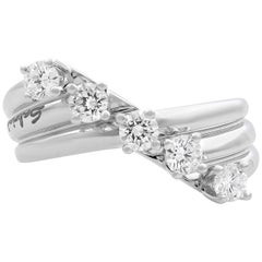 Rachel Koen 18 Karat White Gold Diamond Fashion Ring 0.60 Carat