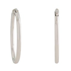 Rachel Koen 18 Karat White Gold Pave Diamond Small Hoop Earrings 3.50 Carat