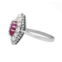 Rachel Koen 1.88Cttw Ruby & 1.07Cttw Diamond Cocktail Ring Platinum