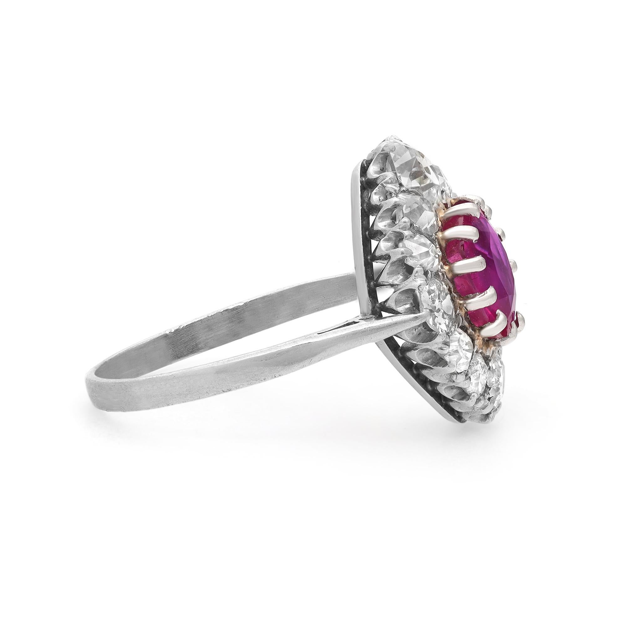 Rachel Koen 1,88Cttw Rubí y 1,07Cttw Diamante Cóctel Anillo Platino Moderno en venta
