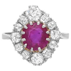 Rachel Koen 1.88Cttw Ruby & 1.07Cttw Diamond Cocktail Ring Platinum