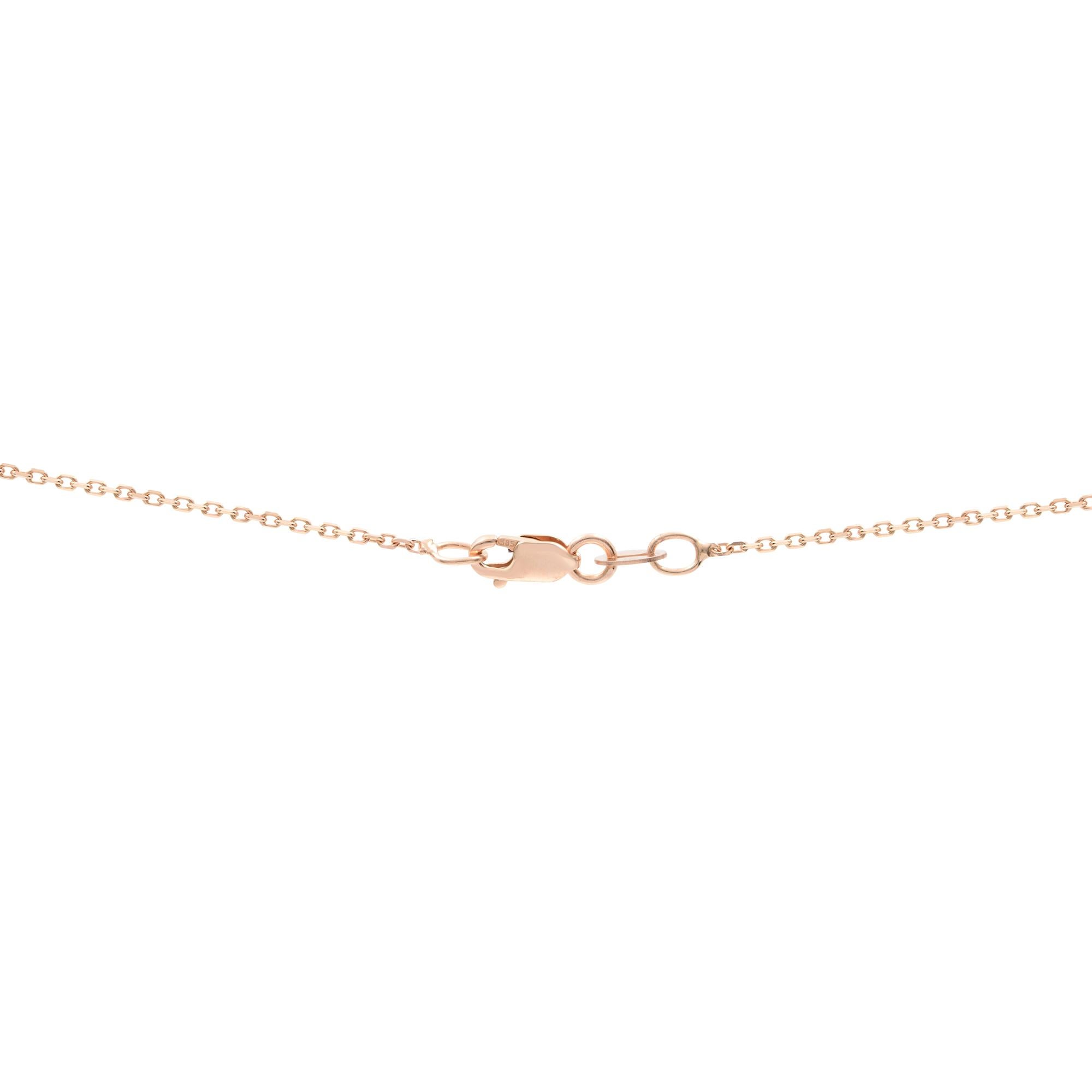 Modern Rachel Koen 18k Rose Gold Diamond Ladies Cross Pendant Necklace 0.38cttw