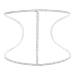 Rachel Koen 18k White Gold Diamond Bangle Bracelet 0.70cttw