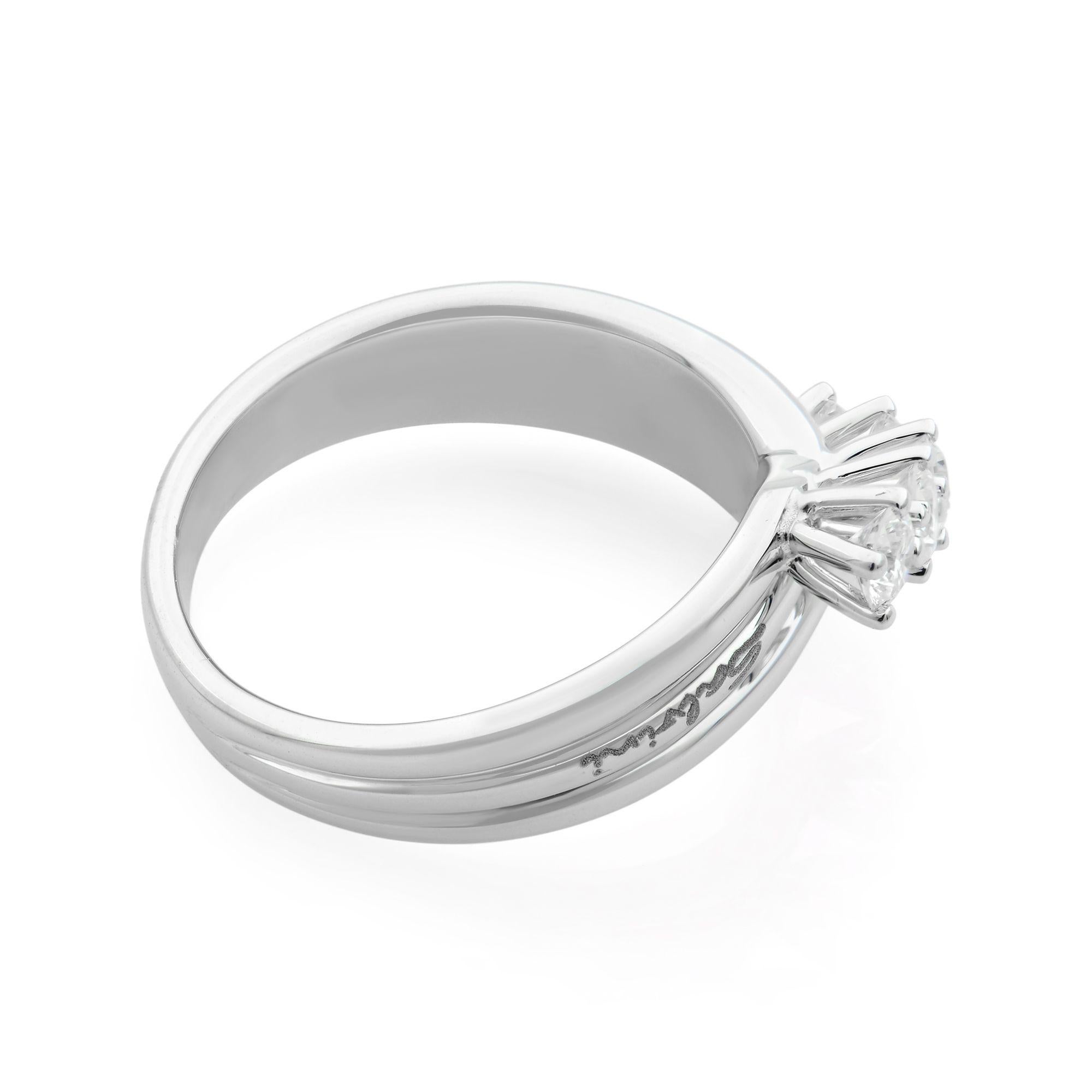 Rachel Koen 18 Karat White Gold Diamond Fashion Ring 0.60 Carat In New Condition For Sale In New York, NY