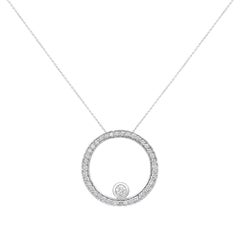 Rachel Koen 18 Karat White Gold Open Circle Diamond Pendant 1.38 Carat