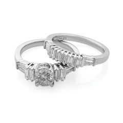Rachel Koen 1.90Cttw Diamond Engagement Ring Set 14K White Gold