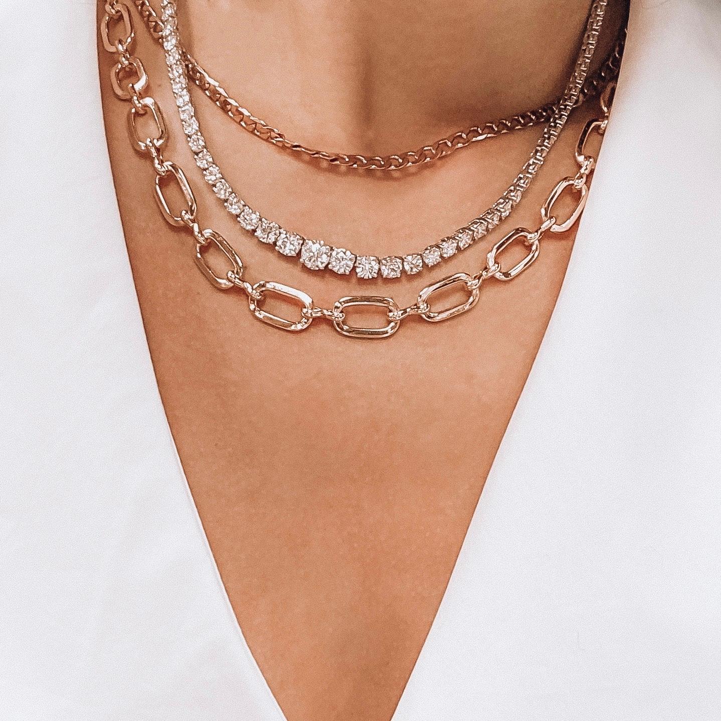 Rachel Koen: Platin-Tennis-Halskette mit Diamanten in Zackenfassung, 20,00cttw Damen im Angebot