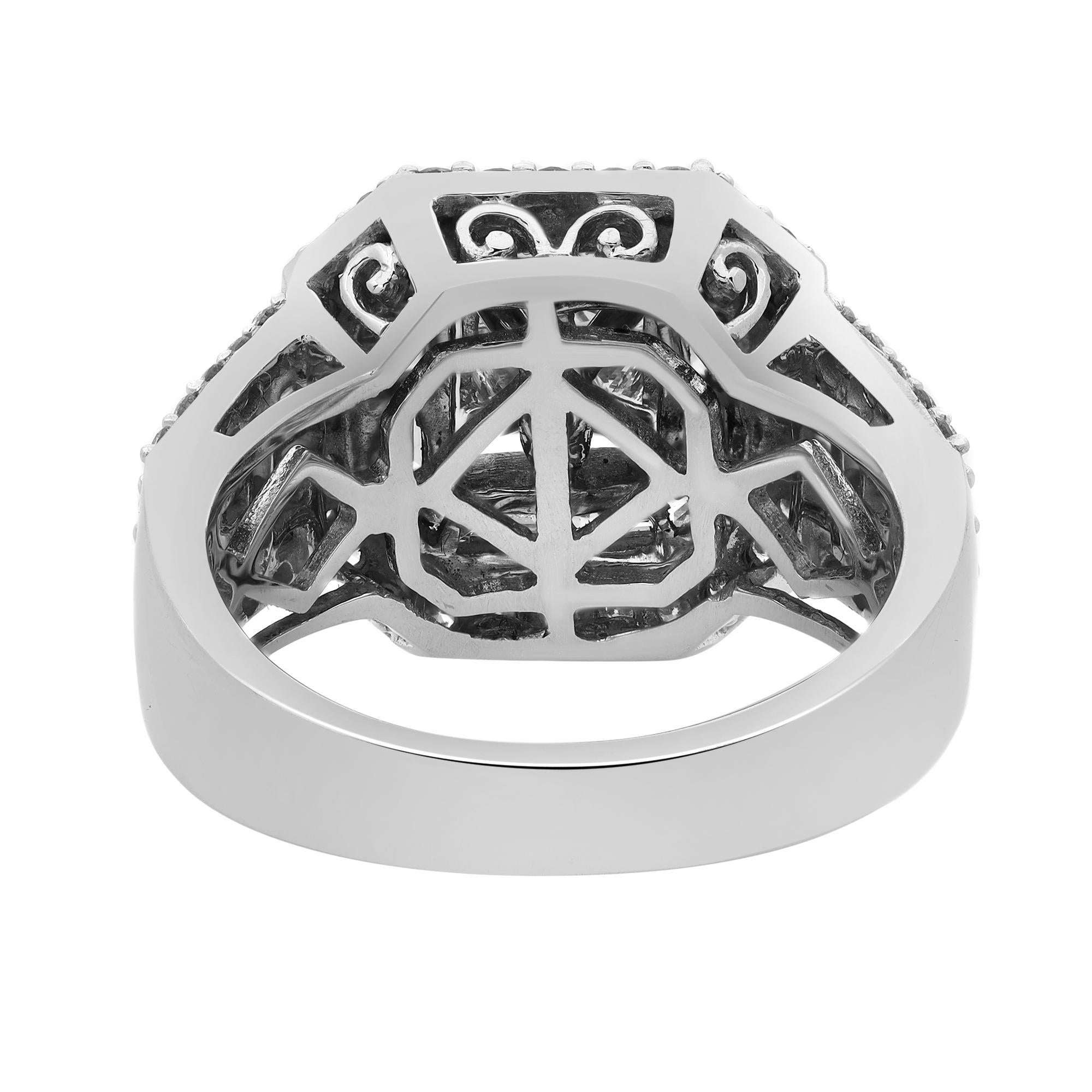 Modern Rachel Koen 2.00cttw Diamond Halo Engagement Ring 14K White Gold For Sale