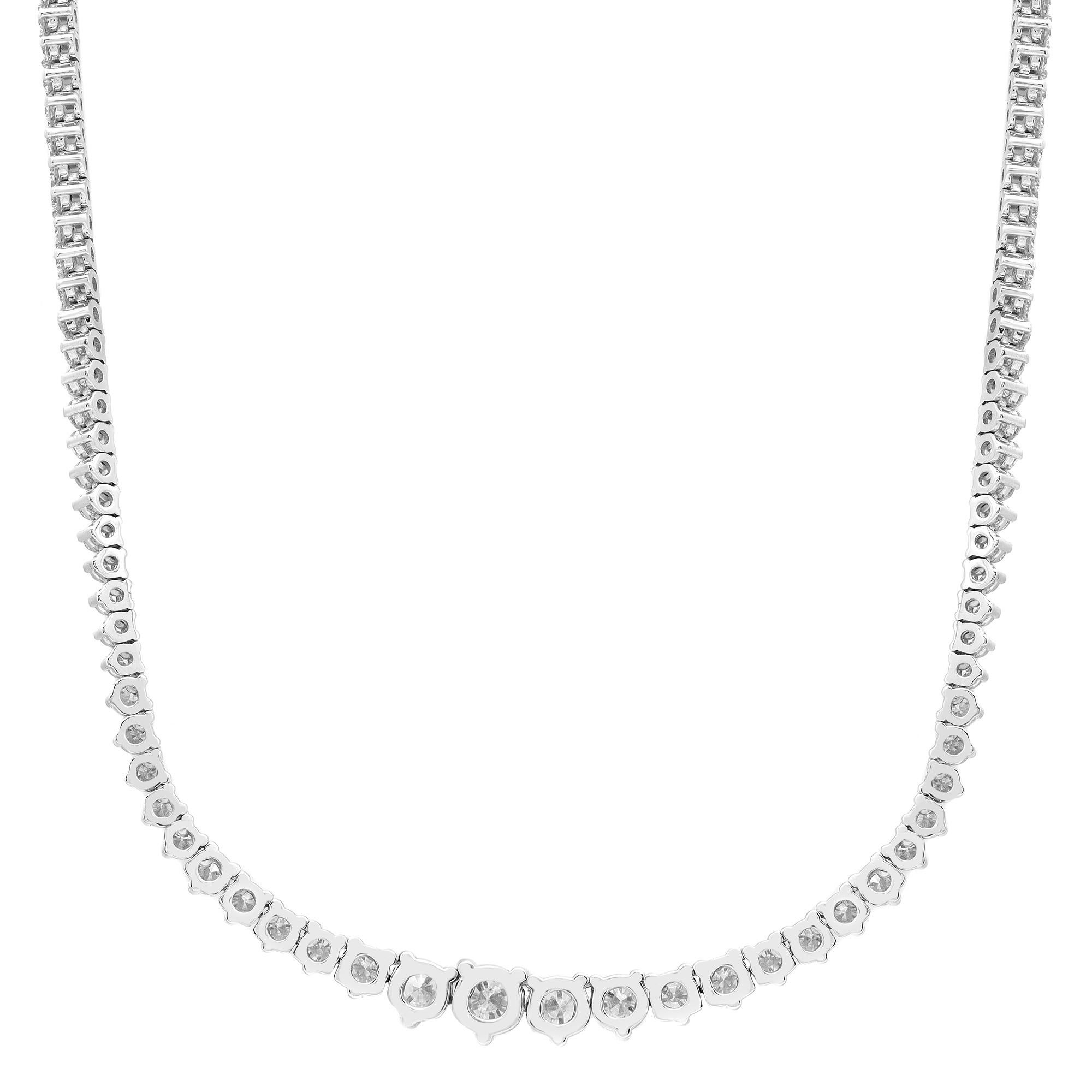 Rachel Koen 18 Karat Weißgold Diamant-Tennis-Halskette mit 6,00 Gesamtkaratgewicht im Rundschliff im Zustand „Neu“ im Angebot in New York, NY