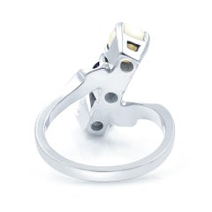 Rachel Koen Cocktailring aus 14 Karat Weißgold mit Amethyst und Perle