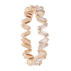 Rachel Koen Baguette Cut Diamond Eternity Band 14K Rose Gold 0.69Cttw