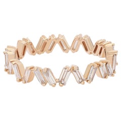 Rachel Koen Bracelet d'éternité en or rose 14 carats avec diamants taille baguette 0,69 carat