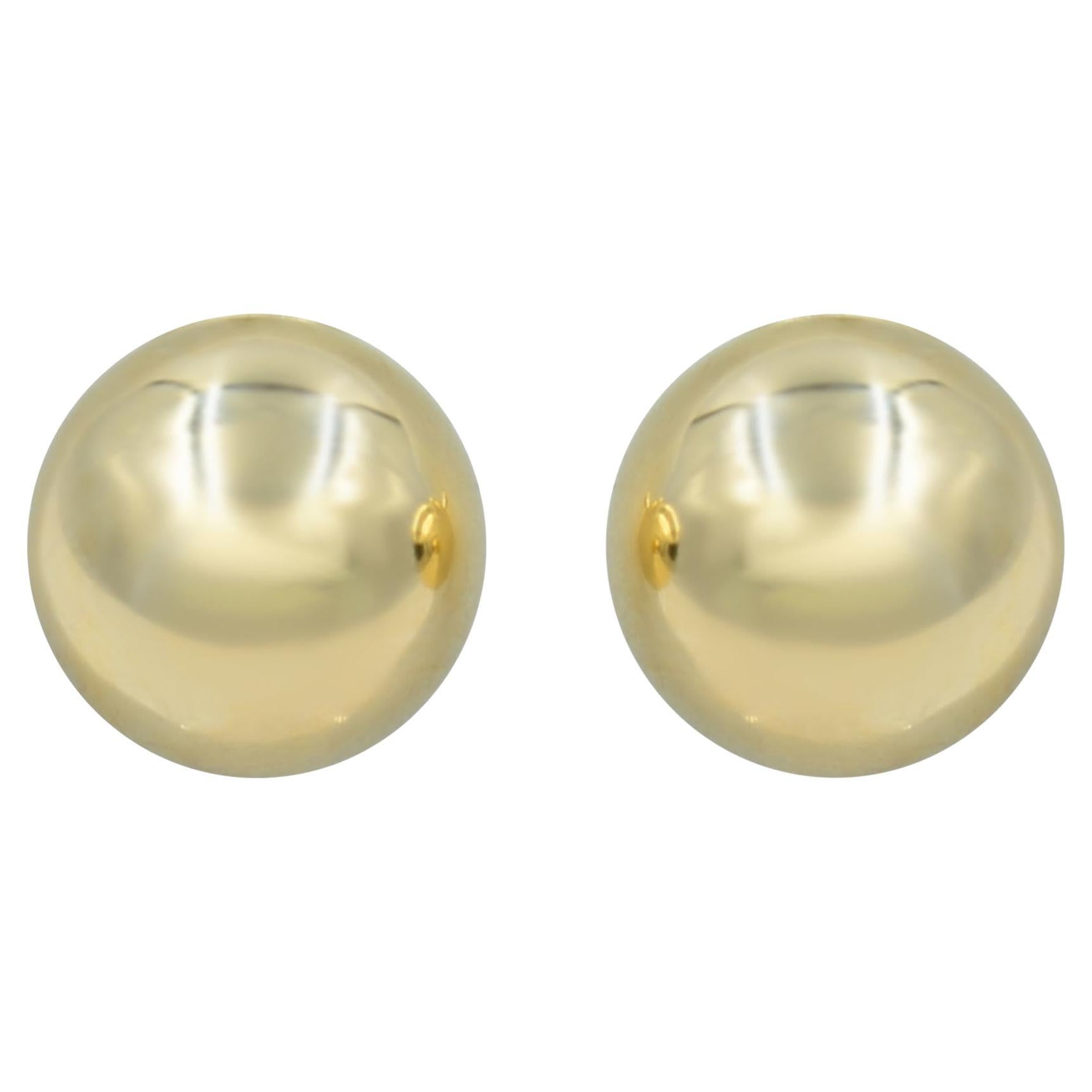 Rachel Koen Ball Stud Earrings 14K Yellow Gold