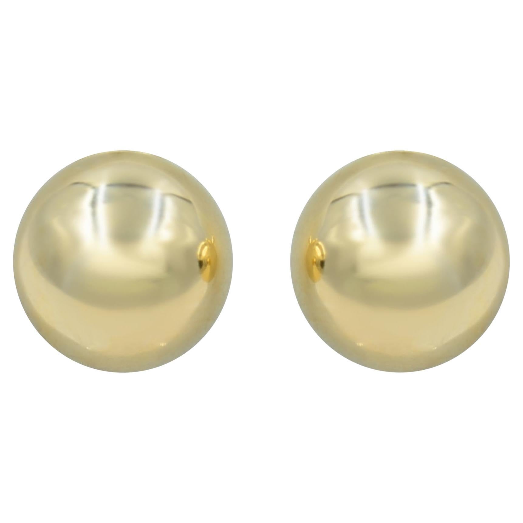 Rachel Koen Ball Stud Earrings 14K Yellow Gold