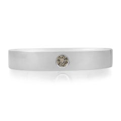Rachel Koen Bezel Set Diamond Ladies Wedding Band 14K White Gold 0.06cttw