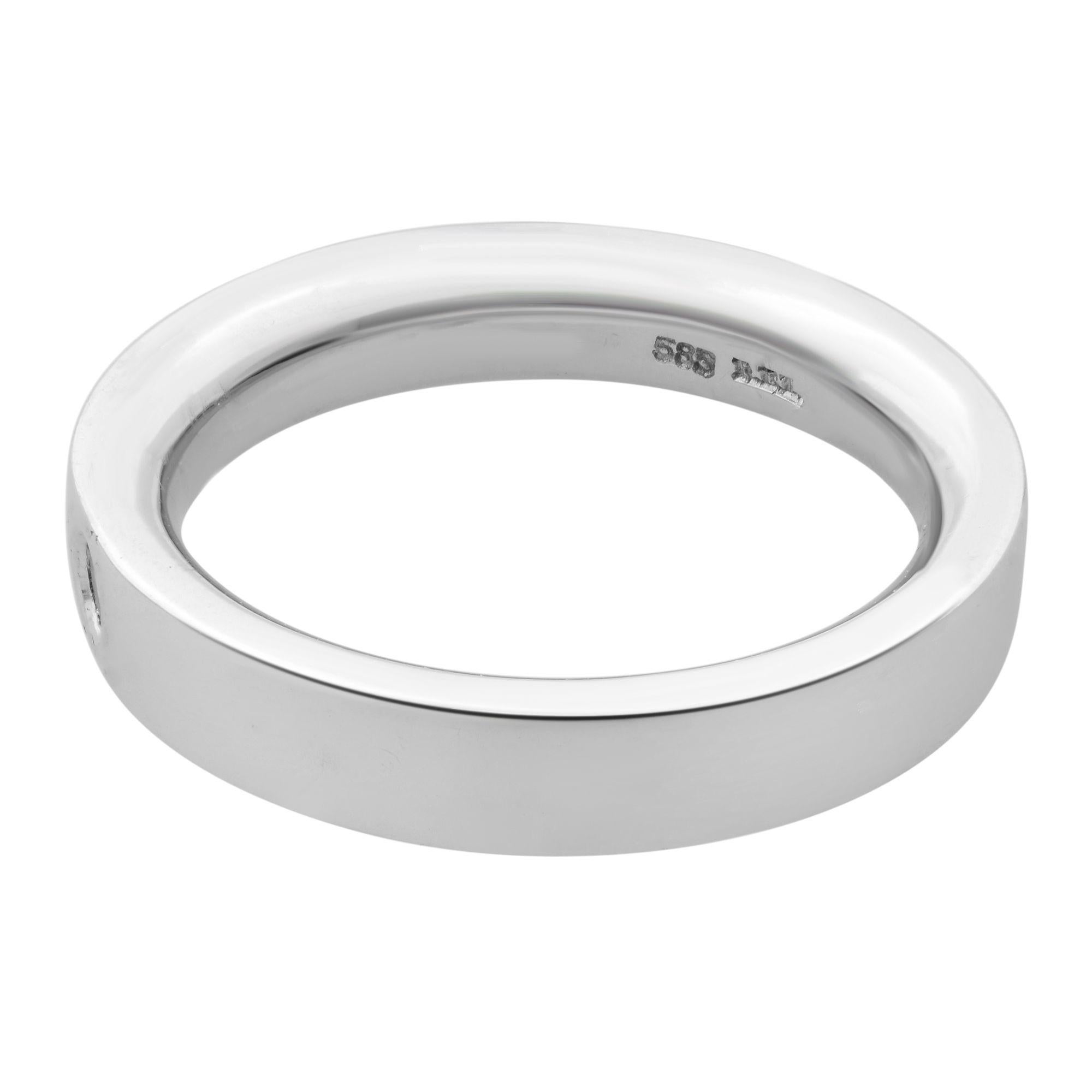 Moderne Rachel Koen Alliance pour femme en or blanc 14 carats avec diamants sertis en serti clos (0,06 ct. pt.) en vente