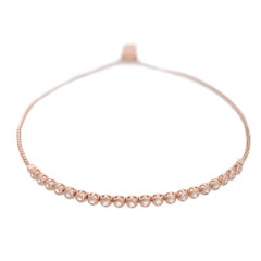 Rachel Koen Bezel Set Diamond Tennis Sliding Bracelet 14K Rose Gold 0.60cttw