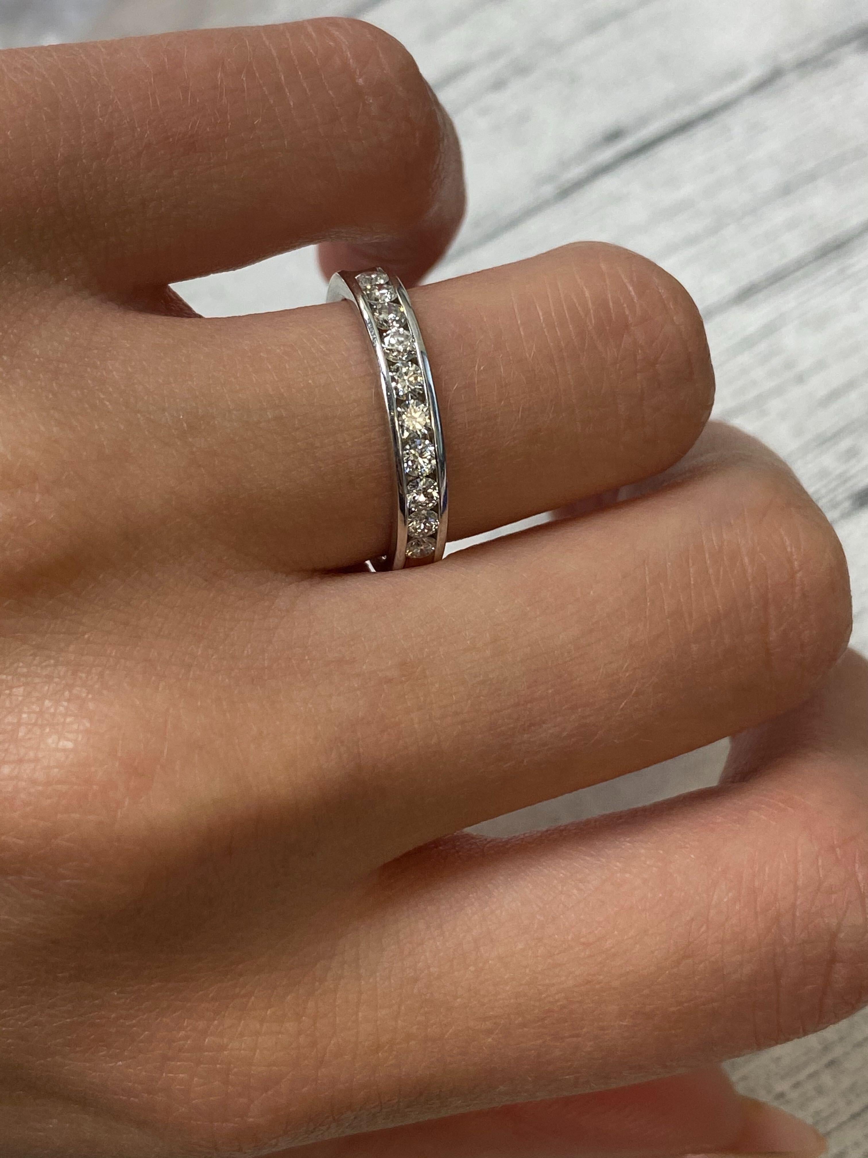 Rachel Koen Channel Set Diamond Wedding Band Ring 14k White Gold 0.50cttw For Sale 1