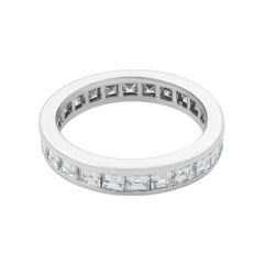 Rachel Koen Channel Square Diamond Eternity Band 14K White Gold 1.25cttw